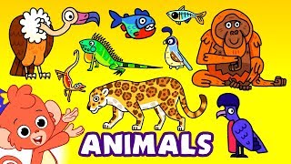 Learn Zoo Animals For Kids  Wild Zoo Animal Names and Sounds for Children  Club Baboo [upl. by Aleen321]