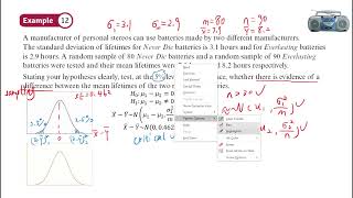 23 CIE further statistics 进阶数学统计 Hypothesis Test About Difference Between Two Population Means Wit [upl. by Ainegue]