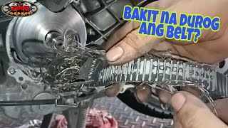 wag kayong gumamit ng ganitong belt  honda click 125 nadurog ang belt  fake belt😰 [upl. by Aneret]