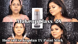 HOW TO USE KRYOLAN TV PAINT STICK MAKEUP TUTORIAL ON MEDIUM SKINHOW TO USE WITH STROBE CREAM [upl. by Farron90]