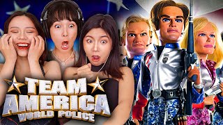 Foreign Girls React  Team America World Police  First Time Watch [upl. by Marciano]