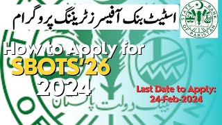 State Bank of Pakistan SBOTS26 Jobs 2024 online apply SBP jobs 2024State Bank jobs 2024 [upl. by Urias352]