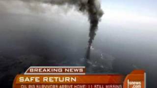 Oil Rig Burning Out of Control [upl. by Asiole]