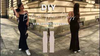 DIY Bodycon Maxi Dress  Sewing Tutorial  Pattern  Slip Dress  SKIMS inspired  SEW IT IN 3 HOURS [upl. by Oakleil]