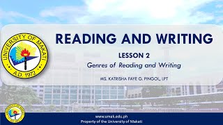 Lesson 2 Genres of Reading and Writing  Reading and Writing [upl. by Beeson]