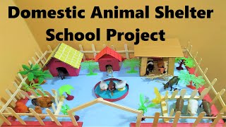 domestic animal shelter model  DIY  howtofunda  diy craft at home  still model [upl. by Marigolde933]