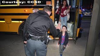 Students greeted by deputies at school Thursday [upl. by Beauchamp]