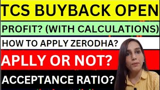 TCS buyback profit calculation TCS buyback 2023 how to applyTCS share news today acceptance ratio [upl. by Yrellav]