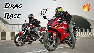 Yamaha R15 v4 vs Dominar 250 Drag Race 🏁 155cc Vs 250cc  Same Price Segment [upl. by Slosberg]