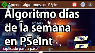 🔷 Ingresar un número y MOSTRAR el DÍA DE LA SEMANA correspondiente en PSeInt ALGORITMOS básicos💡 [upl. by Gentilis]