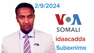 Voa Somali Radio Idaacada Subaxnimo 292024 voasomali warka wararka warkamaanta Voasomali [upl. by Jago688]