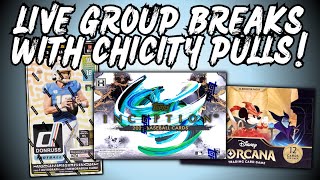 THURSDAY NIGHT SPORTS CARD GROUP BREAKS WITH CHICITY PULLS [upl. by Adnyl]