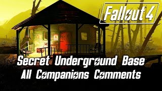 Fallout 4  Secret Underground Base  All Companions Comments [upl. by Moskow]