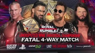 WWE Royal Rumble 2024 Match Card  Roman Reigns vs Randy Orton vs AJ Styles vs LA Knight [upl. by Ahsenroc720]