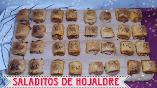 SALADITOS DE HOJALDRE 3 rellenos distintos receta fácil [upl. by Bertolde]