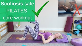 10min Scoliosis safe Pilates core workout [upl. by Adoree]