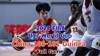 China 🇨🇳 vs Guinea 🇬🇳 I Full Game I 2024 FIBA U17 World Cup Class 1314 I U17男篮世界杯：中国105101几内亚 I 录像 [upl. by Merras]