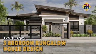 125 sqm 3 Bedroom Bungalow HOUSE DESIGN  Exterior amp Interior Animation [upl. by Josie]