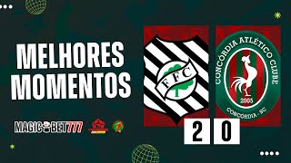 FIGUEIRENSE 2 X 0 CONCÓRDIA  MELHORES MOMENTOS  CATARINENSE 2024 [upl. by Vrablik985]