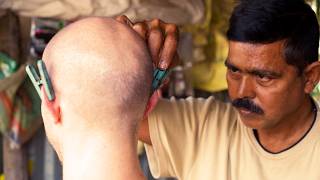 Shirtless Head Massage from Acupressure Indian Street Barber [upl. by Ilegna334]