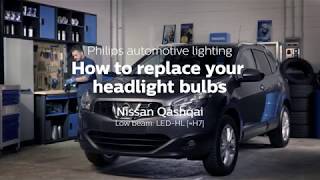 How to replace Nissan Qashqai headlight bulbs [upl. by Penni]