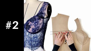 How to make the bustier pattern using basic block an idea for your inspiration [upl. by Ehsiom]