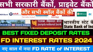 all bank fixed deposit interest rates 2024 best fixed deposits rates general and senior citizens [upl. by Aleka]