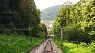 Fahrt auf Heidelberger Bergbahn von Station „Molkenkur“ zum Schloss in Full HD und mit 50 fps [upl. by Jamila]