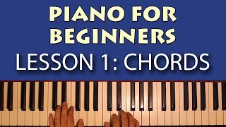 Piano Lessons for Beginners Part 1  Getting Started Learn some simple chords [upl. by Atikehs]