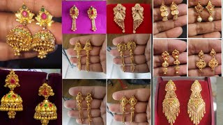 Gold earrings collection  trendy jhumka designs [upl. by Viveca]