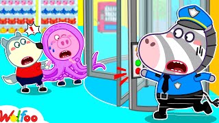 Revolving Door Safety  Safety Education for Kids  Wolfoo Learns Safety Tips 🤩 Wolfoo Kids Cartoon [upl. by Adekan]