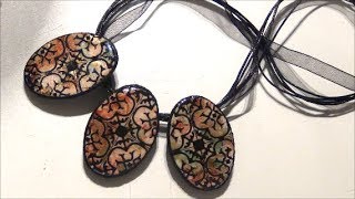 TUTO BIJOUX FIMO ENCRE RESINE UV POCHOIR CARREAU DE CIMENT GRAINE CREATIVE  POLYMERCLAY TUTORIAL [upl. by Akelahs237]