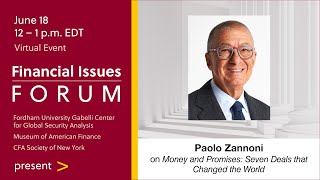 Financial Issues Forum Presents Paolo Zannoni [upl. by Ahseiyt314]