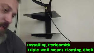 Installing Perlesmith floating shelf Triple Wall Mount Shelf [upl. by Akimert]