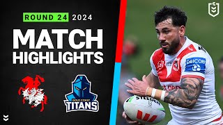 NRL 2024  Dragons v Titans  Match Highlights [upl. by Omura]