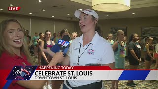 Downtown St Louis celebrates Fourth of July with parade fireworks [upl. by Akenehs269]