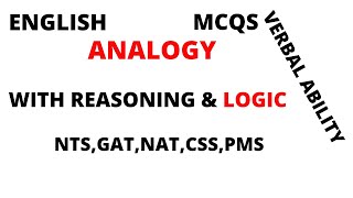 english analogy mcqs set 1practice based QuestionsNTSGATNATCSSSBPPMS [upl. by Alonso]