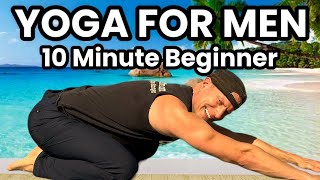 10 Min Daily Yoga for Men Beginner Routine FOLLOW ALONG yogaformen [upl. by Noffets377]