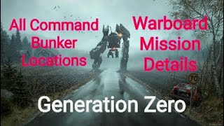 Generation Zero  All Command Bunker Locations amp Warboard Mission Details [upl. by Nievelt]