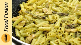 Creamy Pesto Pasta with Sun dried Tomatoes Recipe by Food Fusion [upl. by Nylicaj]