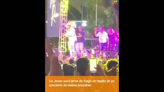 Un Joven sacó arma de fuego en medio de un concierto de wason brazoban [upl. by Murvyn646]