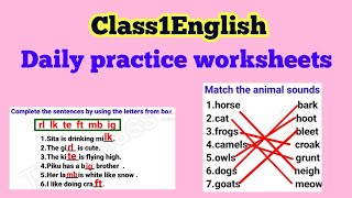 Class 1 English worksheet Grade 1 English worksheets CBSE class 1 Class 1Titusclass [upl. by Edyak]