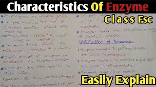 Characteristics Of Enzyme In Urdu Hindi  Chapter Enzymes  Class 11 Biology [upl. by Isolda]