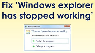 How to fix windows explorer has stopped working [upl. by Butterfield]