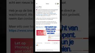 Bericht delen vanuit een Facebook groep Oplichting via nep mail uit naam van Eneco [upl. by Donavon]