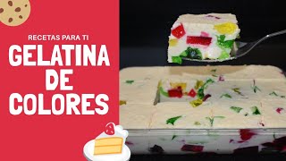 COMO HACER GELATINA DE COLORES PASO A PASOGELATINA MOSAICO [upl. by Nakashima]