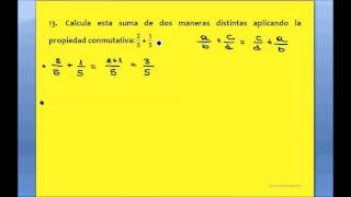 Clase 816  Ejercicio 13 La propiedad conmutativa en la suma de fracciones 1 CURSO DE FRACCIONES [upl. by Onailime]