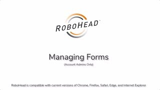 Managing Forms in RoboHead [upl. by Teraj]