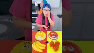 MampMs cake red foods vs yellow foods ice cream challenge🍨 funny by Ethan Funny Family [upl. by Iseabal670]