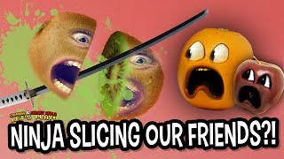 NINJA SLICING OUR FRIENDS AO and MA plays Fruit Ninja [upl. by Clotilde]